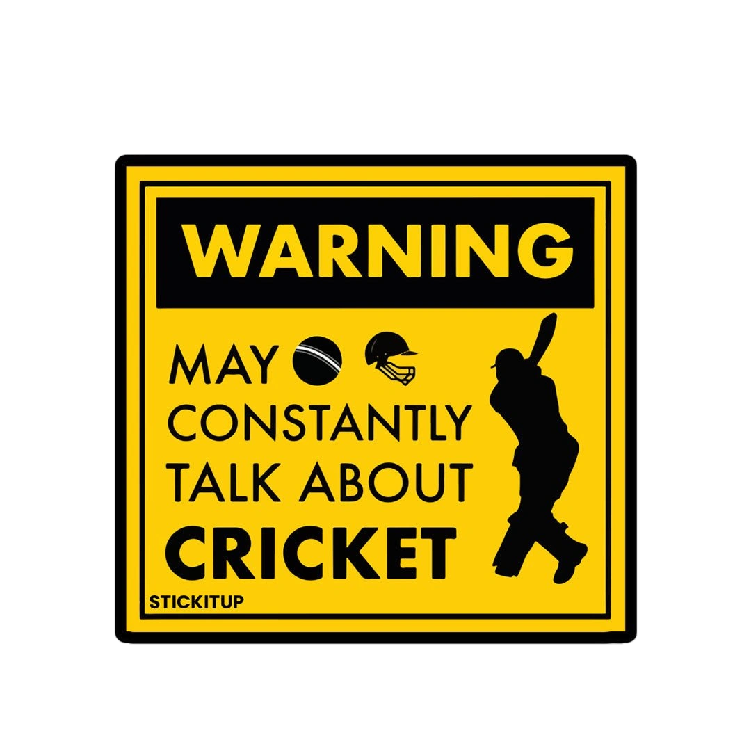 Warning Cricket Sticker
